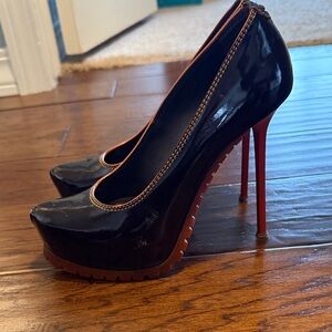 Chic Black and Red Platform Heels